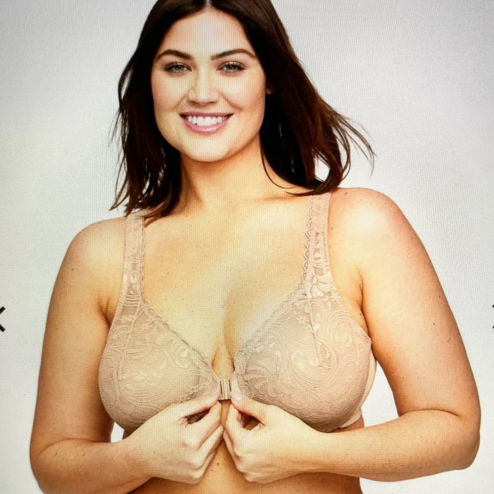 Glamorise WonderWire Front-Closure Stretch Lace Bra